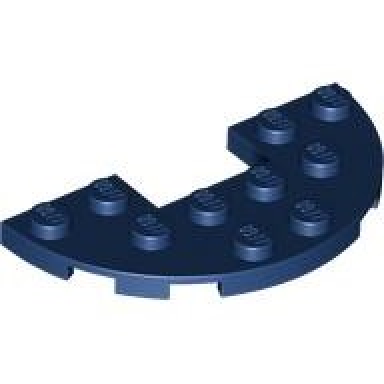 dark blue plate round half 3 x 6 with 1 x 2 cutout