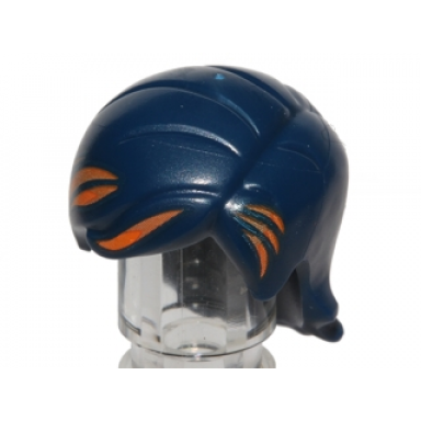 dark blue minifigure hair female mid-length with side part and orange hair highlights pattern sw sabine wren