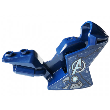 dark blue motorcycle fairing racing sport bike with silver vents black lines and avengers logo pattern on both sides stickers - set 76166