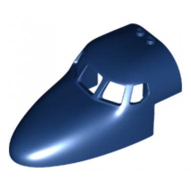 dark blue aircraft fuselage forward top curved 6 x 10 x 4 with 5 window panes