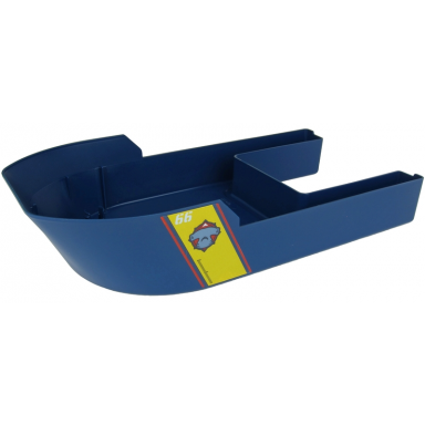 dark blue boat hull giant bow 40 x 20 x 7 base with 66 and hammerhead shark head pattern on both sides stickers - set 60266