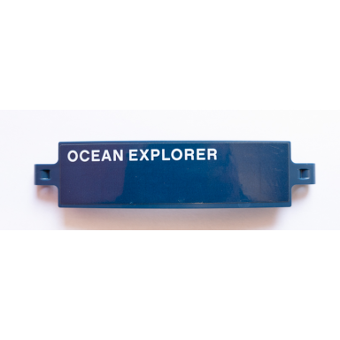 dark blue technic panel curved 3 x 13 with white ocean explorer pattern model left side sticker - set 42064