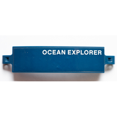 dark blue technic panel curved 3 x 13 with white ocean explorer pattern model right side sticker - set 42064
