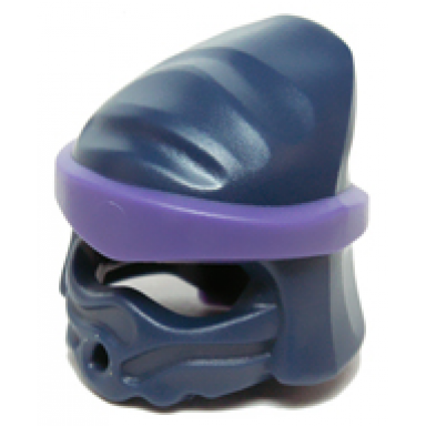 dark blue minifigure headgear ninjago wrap peaked top with molded dark purple headband and knot pattern
