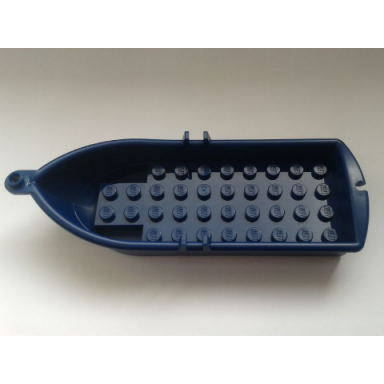 dark blue boat 14 x 5 x 2 with oarlocks without hollow inside studs