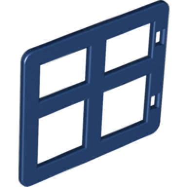 dark blue duplo door window pane 1 x 4 x 3 with 4 different size panes square corners