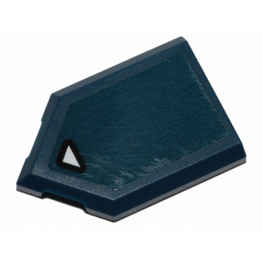dark blue tile modified 2 x 3 pentagonal with black contoured white triangle on dark blue background pattern sticker - set 70826