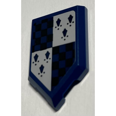 dark blue tile modified 2 x 3 pentagonal with dark blue and light bluish gray ravenclaw banner pattern sticker - set 76395