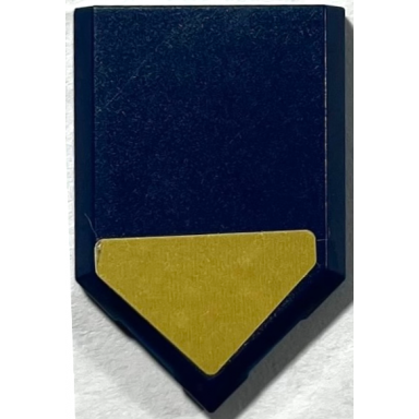 dark blue tile modified 2 x 3 pentagonal with gold pentagon arrow pattern sticker - set 72004