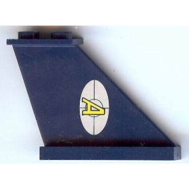 dark blue tail 4 x 1 x 3 with agents logo pattern on right side sticker - set 8970