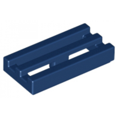 dark blue tile modified 1 x 2 grille with bottom groove