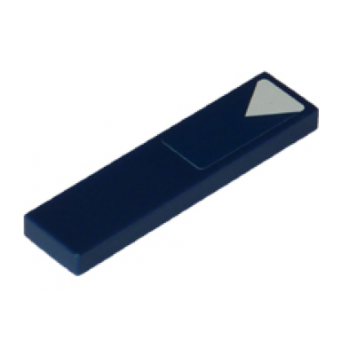 dark blue tile 1 x 4 with one white triangle pattern sticker - set 8086