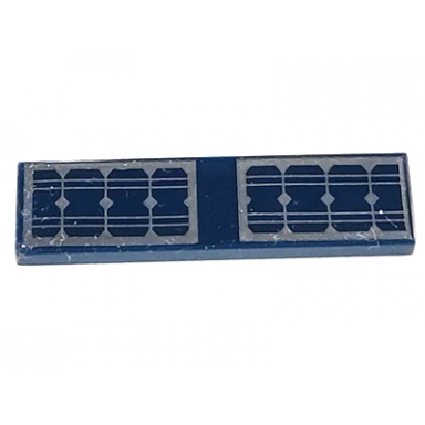 dark blue tile 1 x 4 with solar panels pattern