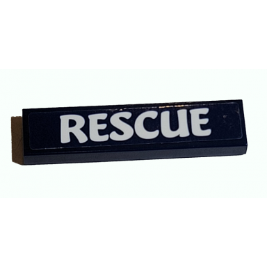 dark blue tile 1 x 4 with white rescue pattern sticker - set 41380