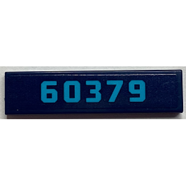 dark blue tile 1 x 4 with medium azure 60379 pattern sticker - set 60379