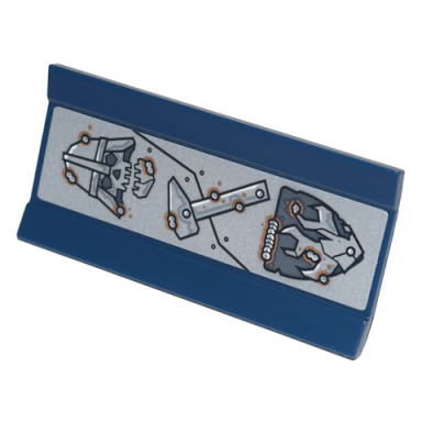 vehicle spoiler plow blade 6 x 3 with hinge with skull with helmet hammer and shield with metal plates and rivets pattern sticker - set 70840
