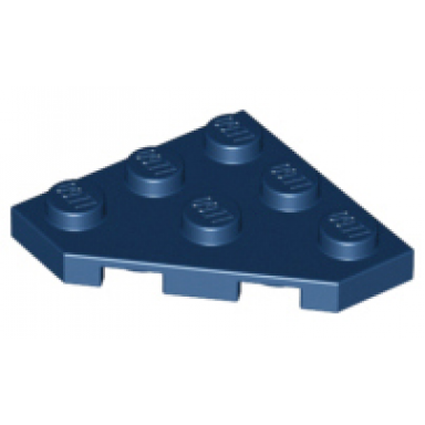 dark blue wedge plate 3 x 3 cut corner