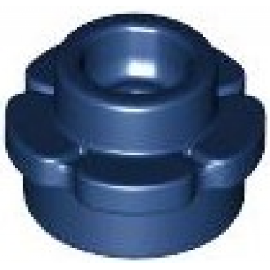 dark blue plate round 1 x 1 with flower edge 5 petals