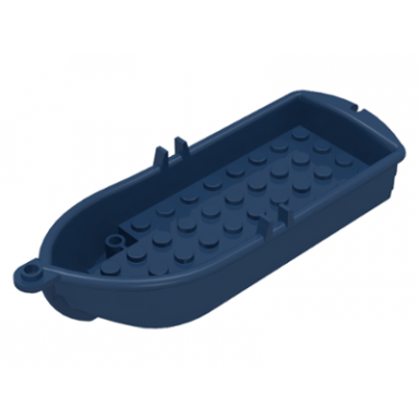 dark blue boat 14 x 5 x 2 with oarlocks and 2 hollow inside studs