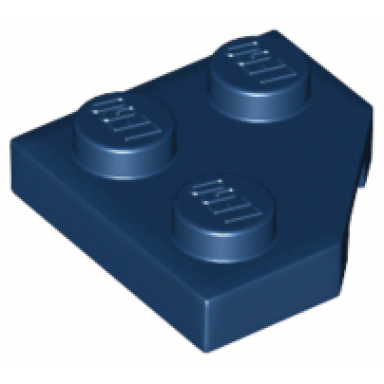 dark blue wedge plate 2 x 2 cut corner