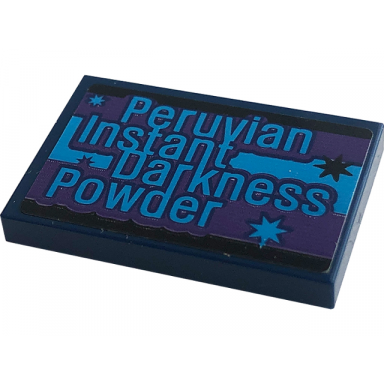 dark blue tile 2 x 3 with peruvian instant darkness powder pattern sticker - set 76422
