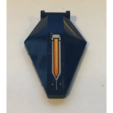 dark blue windscreen 6 x 4 x 1 hexagonal with bar handle with yellow bars in orange background within silver housing pattern sticker - set 70358