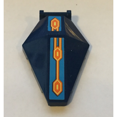 dark blue windscreen 6 x 4 x 1 hexagonal with bar handle with orange and yellow lines and hexagons pattern stickers - set 72004