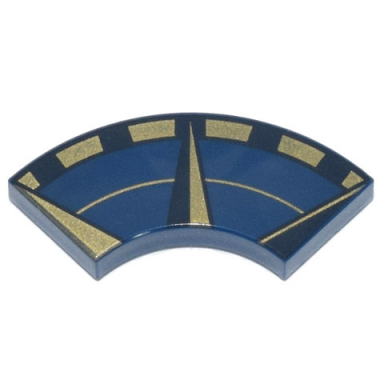 dark blue tile round corner 2 x 2 macaroni with gold and black compass border pattern