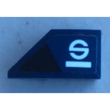 wedge 2 x 1 x 2 3 right with black triangle white letter s and stripe pattern sticker - set 75885