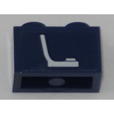 dark blue brick 1 x 2 with white seat chair pattern sticker - set 60197