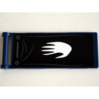 dark blue flag 7 x 3 with bar handle with white hand banner pattern sticker - set 10237