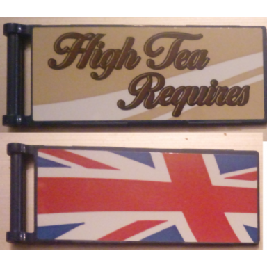 dark blue flag 7 x 3 with bar handle with high tea requires partial united kingdom flag union jack pattern model front left side stickers - set 10258