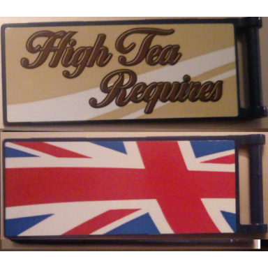 dark blue flag 7 x 3 with bar handle with high tea requires partial united kingdom flag union jack pattern model back rightside stickers - set 10258