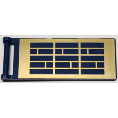 dark blue flag 7 x 3 with bar handle with gold solar panels pattern