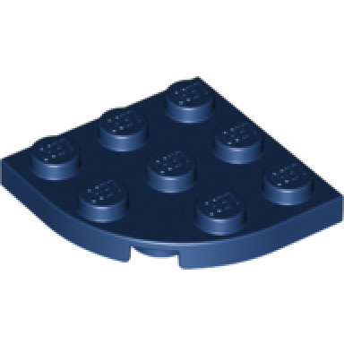 dark blue plate round corner 3 x 3