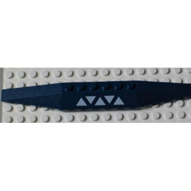 dark blue wedge 2 x 16 triple with 5 white triangles pattern sticker - set 7751