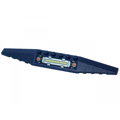 dark blue wedge 2 x 16 triple with silver canister and circuitry pattern sticker - set 70322