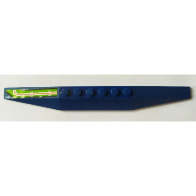 dark blue wedge 2 x 16 triple with silver and orange circuitry on lime stripe pattern model left side sticker - set 70355