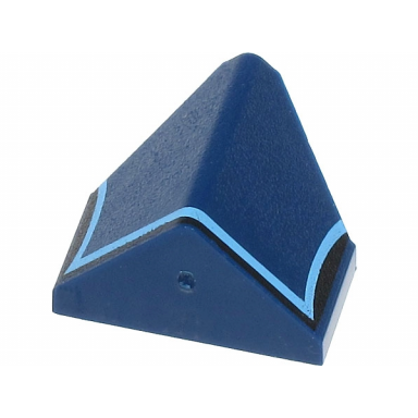 dark blue slope 45 2 x 1 double inverted with bottom stud holder with black and medium blue lines pattern