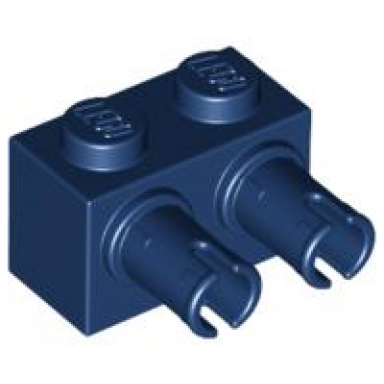 dark blue brick modified 1 x 2 with pins