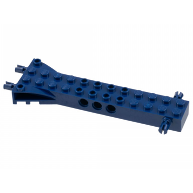 dark blue brick modified 2 x 12 with 2 side pins and 2 end pins technic holes and 4w flared end