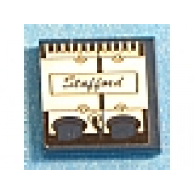 dark blue tile 2 x 2 with engine block and stafford pattern model left side sticker - set 8636