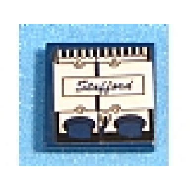 dark blue tile 2 x 2 with engine block and stafford pattern model right side sticker - set 8636
