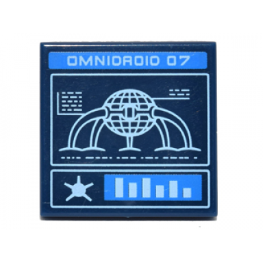 dark blue tile 2 x 2 with omnidroid 07 screen and controls pattern