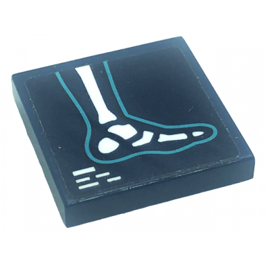 dark blue tile 2 x 2 with foot x-ray pattern sticker - set 41318