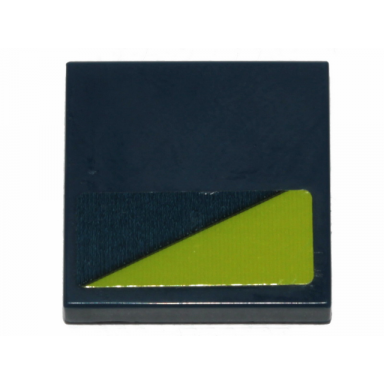 dark blue tile 2 x 2 with lime triangle on dark blue background pattern sticker - set 70835