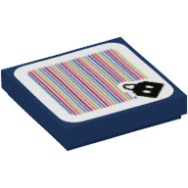 dark blue tile 2 x 2 with super mario scanner code bob-omb pattern sticker - sets 71396 71408