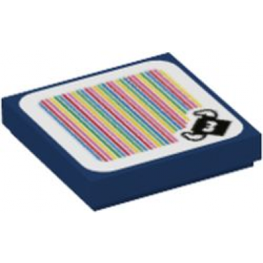 dark blue tile 2 x 2 with super mario scanner code bully pattern sticker - set 71402
