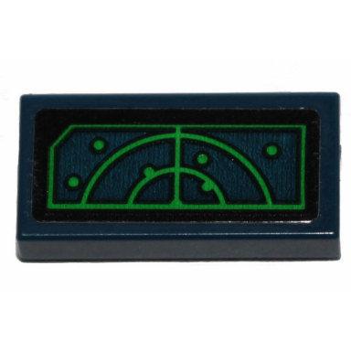 dark blue tile 1 x 2 with green radar on computer screen pattern sticker - set 70826
