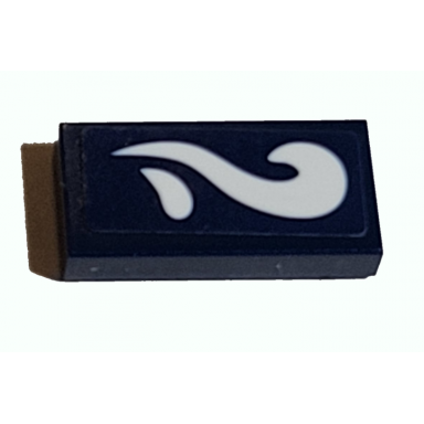 dark blue tile 1 x 2 with white splash pattern model left side sticker - set 41380